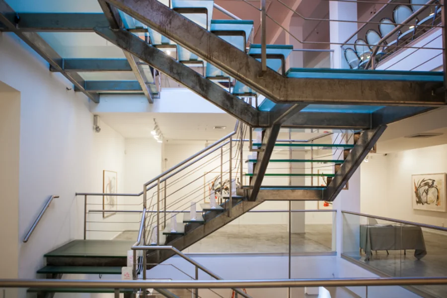 A clean modern interior staircase